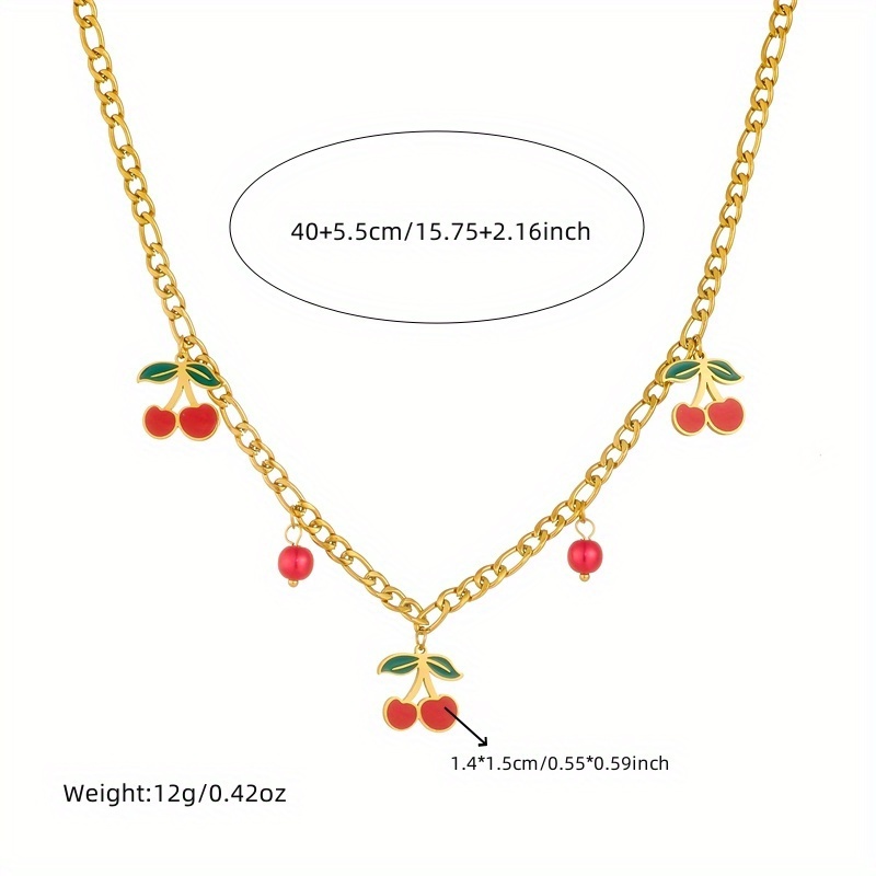 Women's Fashionable Cherry Pendant Necklace